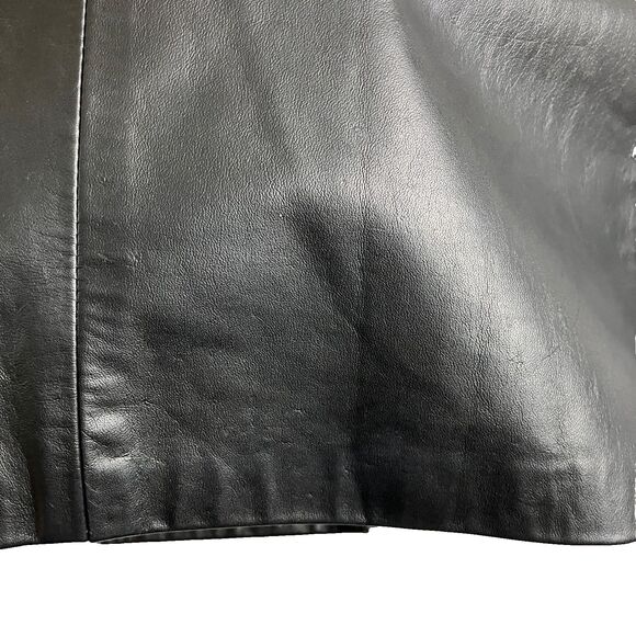 Vintage Laurice Leather Pencil Skirt Womens 5/6 Belted Midi 80s 90s Slit Back - Picture 7 of 16